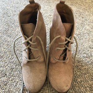 Steve Madden lace up wedge booties